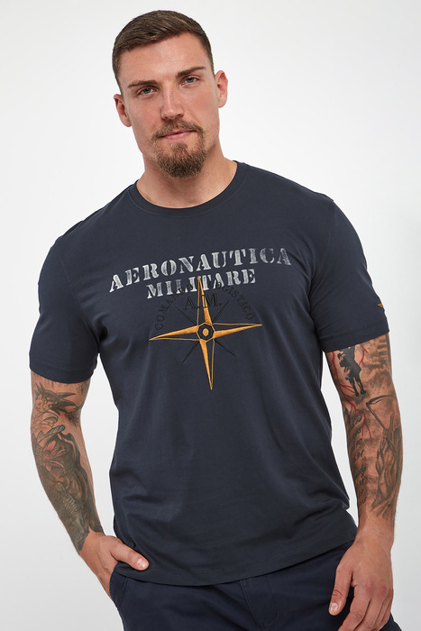 T-shirt męski z logo AERONAUTICA MILITARE