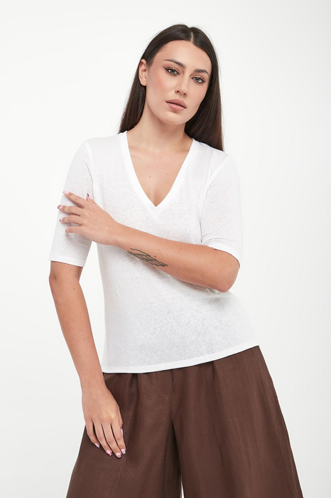 T-shirt damski lniany Opzione WEEKEND MAX MARA