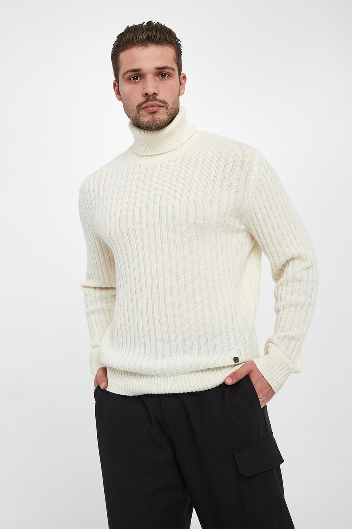 Sweter męski wełniany z golfem LIU JO
