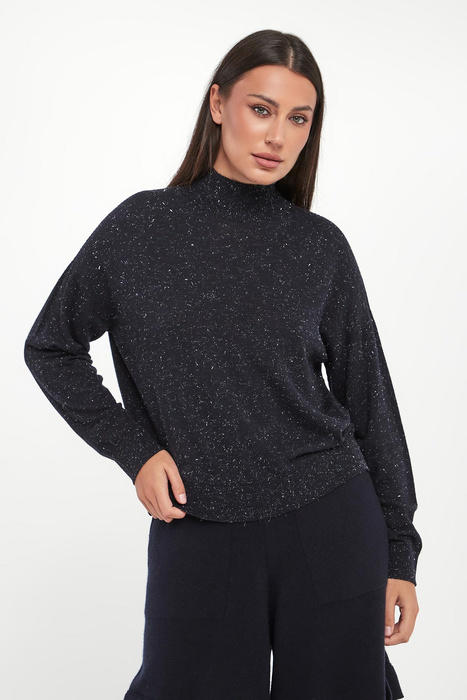 Sweter damski wełniany z nicią metaliczną PESERICO