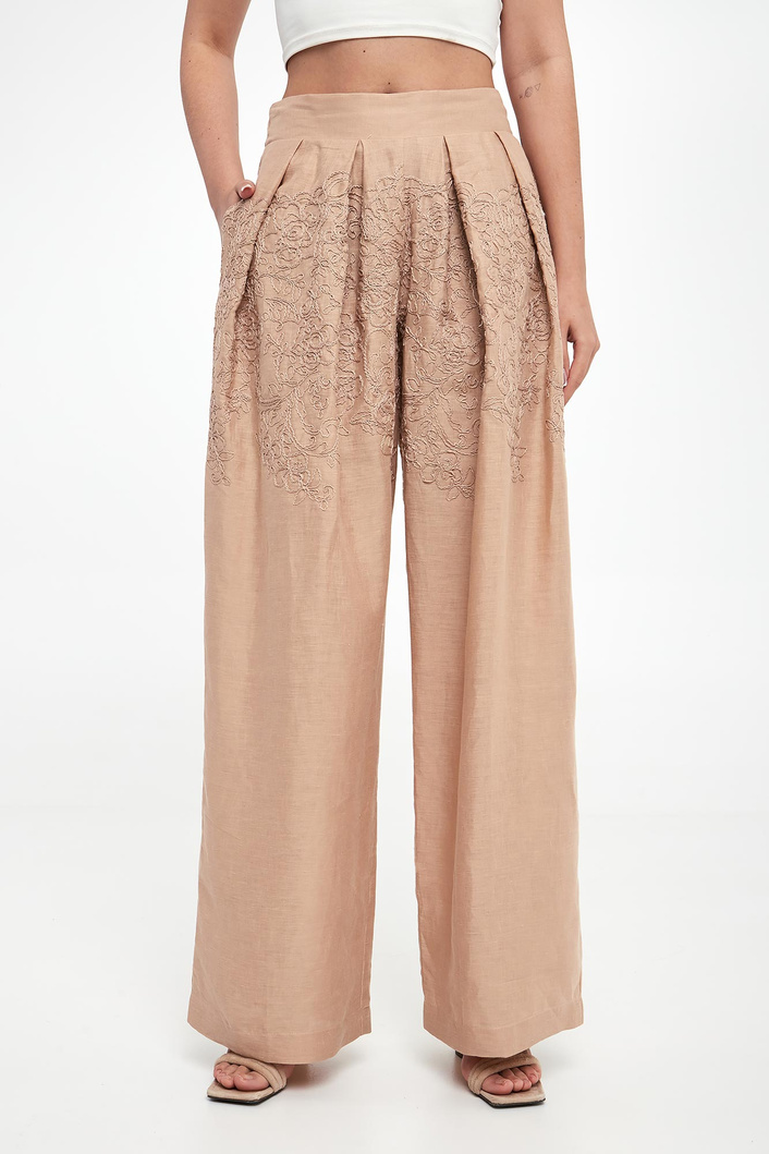 Spodnie damskie z lnem ERMANNO SCERVINO LIFE