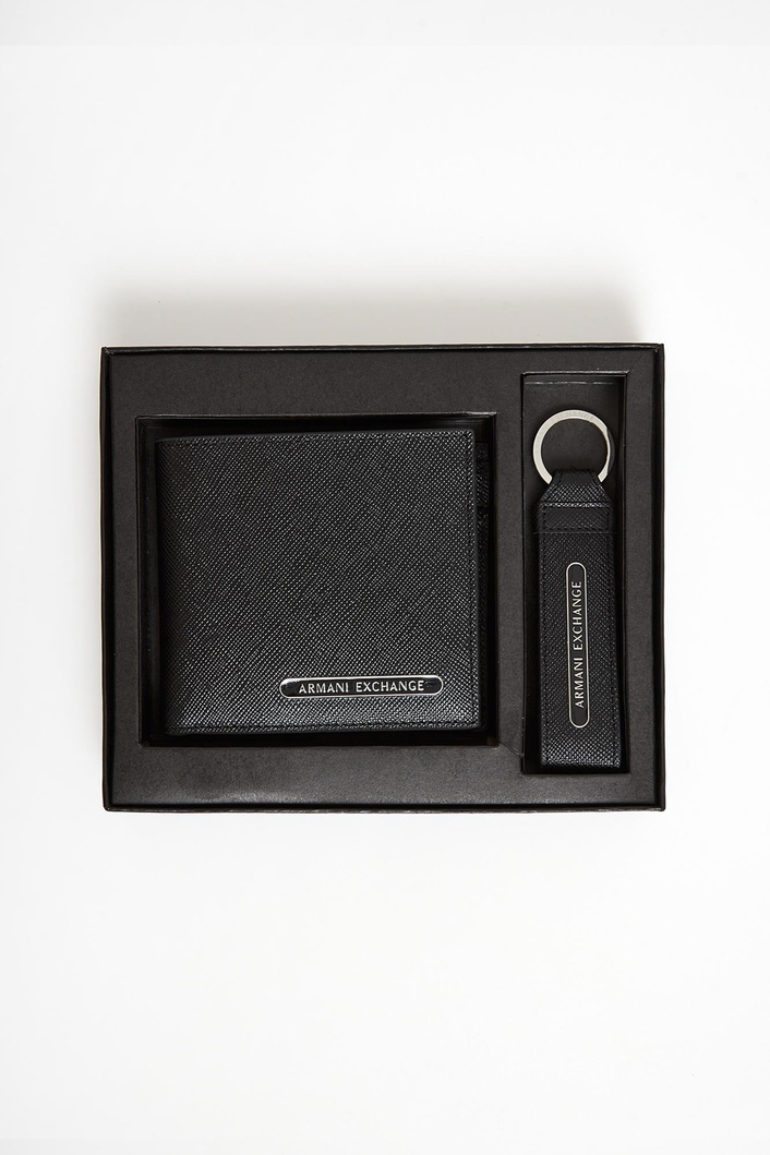 Portfel i brelok męski skórzany ARMANI EXCHANGE