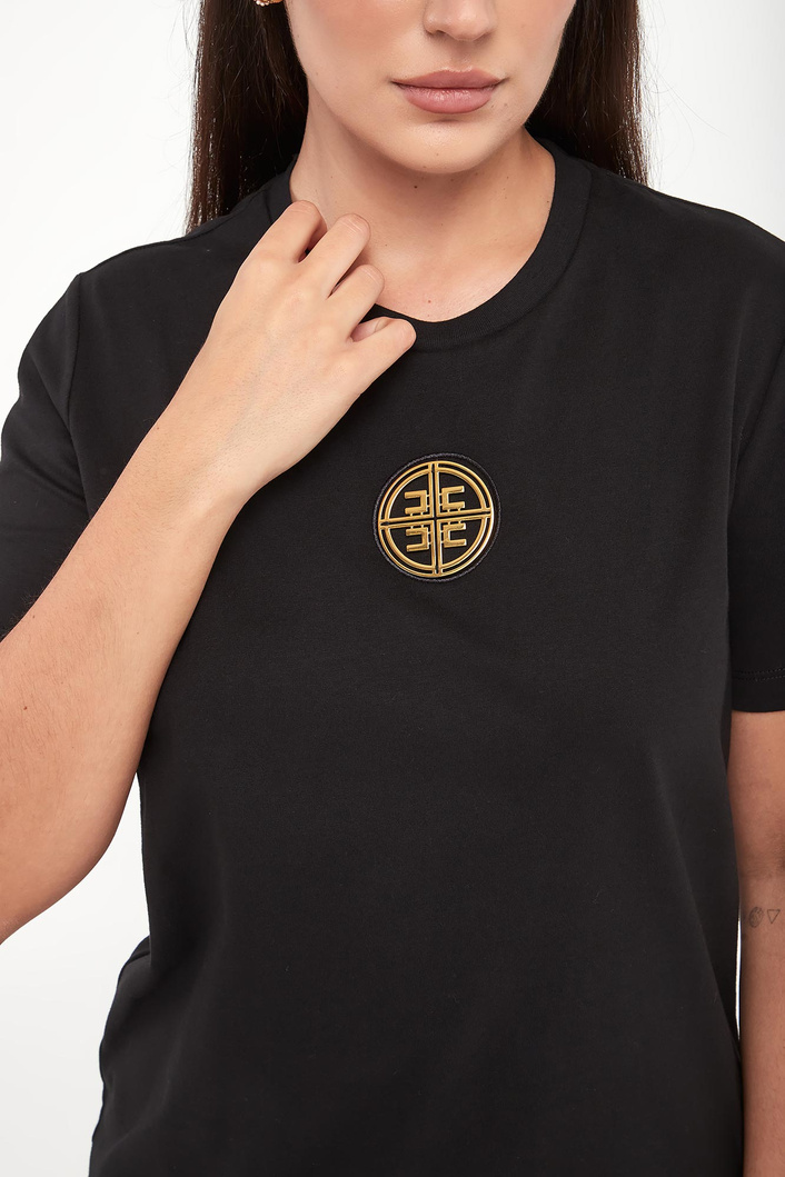 T-shirt damski z logo ELISABETTA FRANCHI