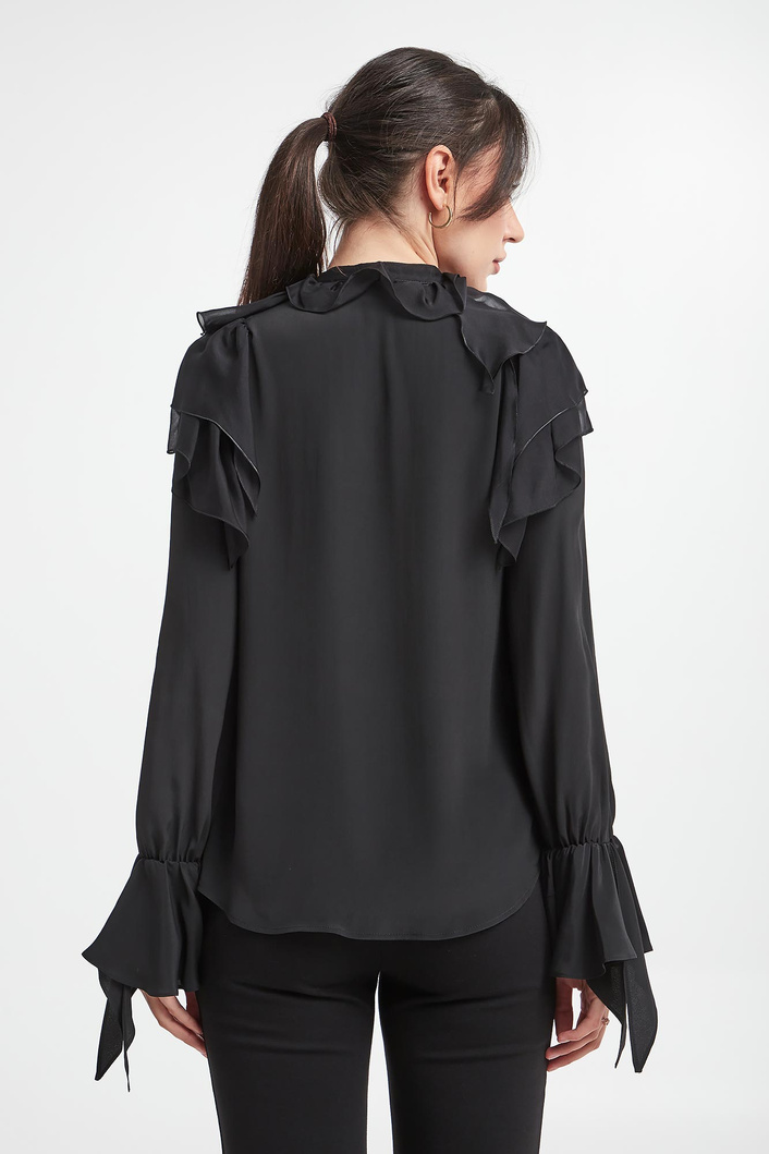 Bluzka damska z żabotem Raggio PINKO