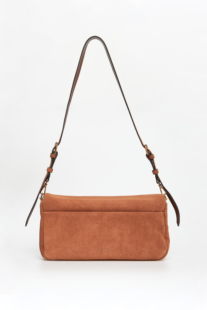 Torebka zamszowa Click Soft Baguette PINKO