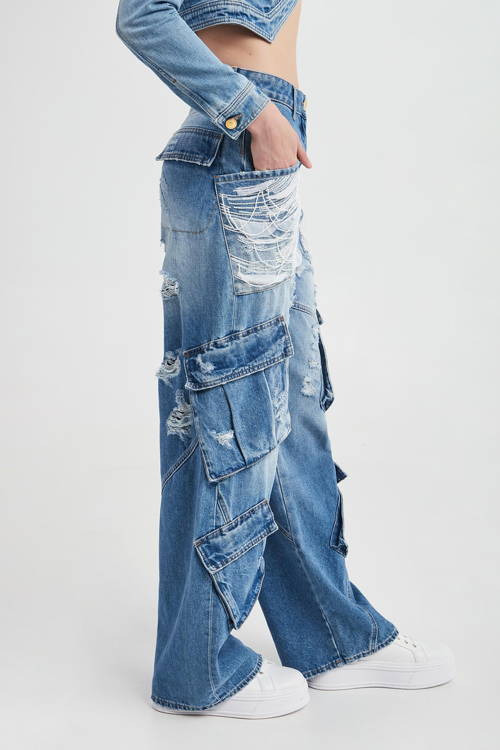 Jeansy damskie cargo ELISABETTA FRANCHI