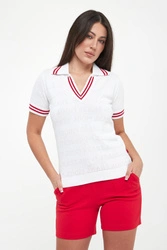 Polo damskie z tłoczonym logo Kalena JOOP! JEANS