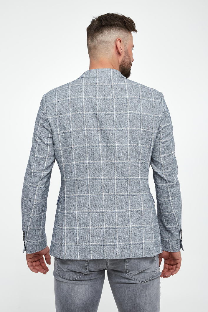 Marynarka męska w kratkę z lnem Hogiz JOOP! JEANS