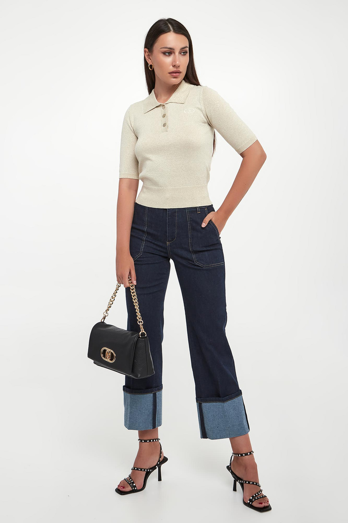 Sweter polo damski z lureksu LIU JO