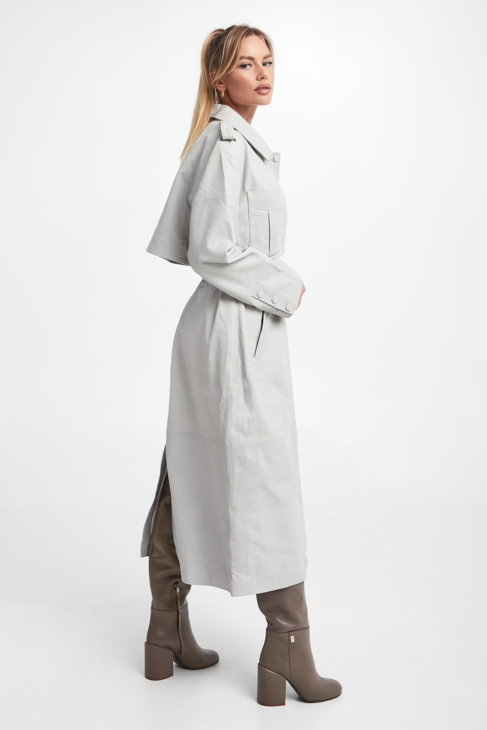 Płaszcz damski skórzany GESTUZ