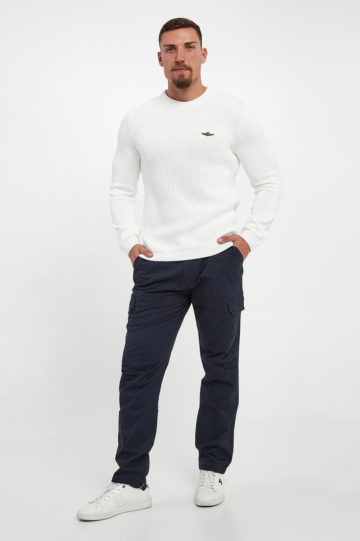 Sweter męski z logo AERONAUTICA MILITARE