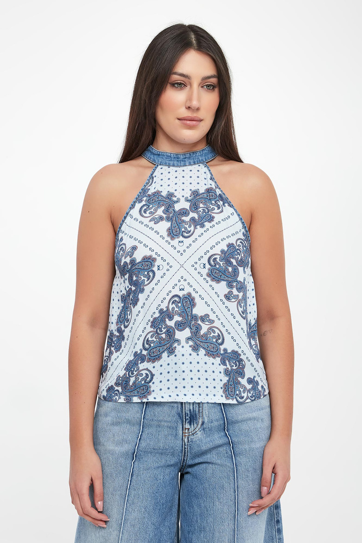 Top damski z wzorem paisley Zingarella PINKO