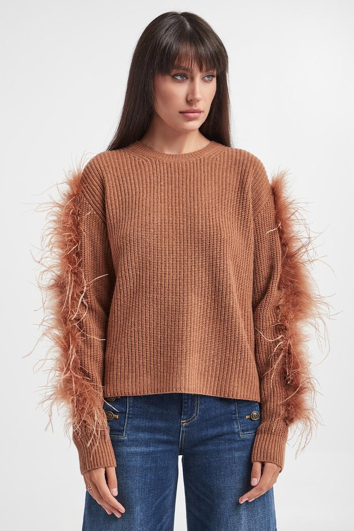 Sweter damski z piórami TWINSET