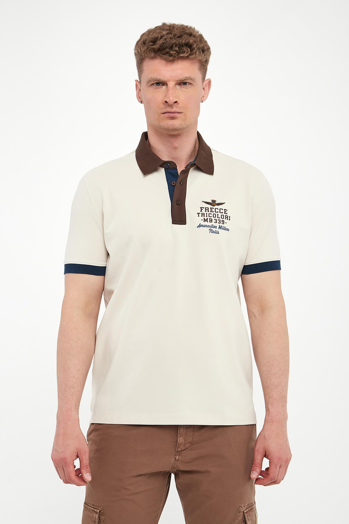 Polo męskie z haftem AERONAUTICA MILITARE