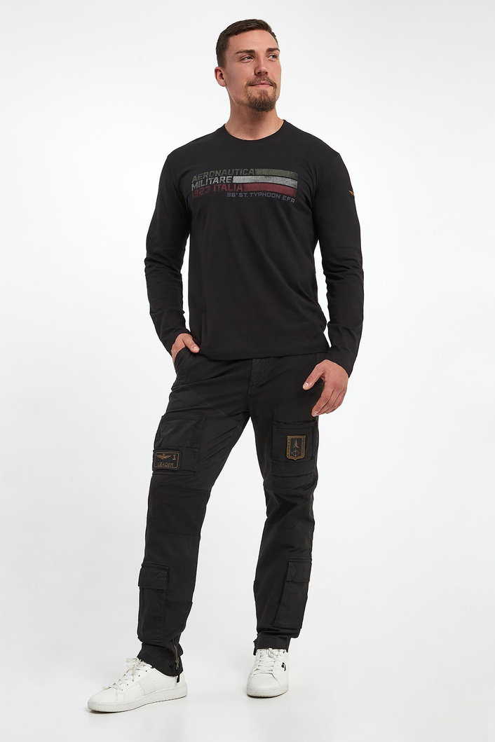 Longsleeve męski z nadrukiem AERONAUTICA MILITARE