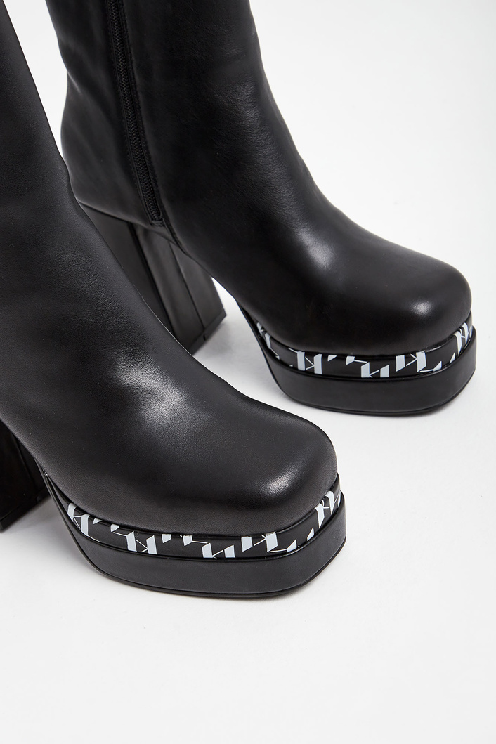 Botki skórzane KARL LAGERFELD