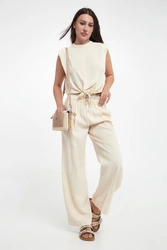 Spodnie damskie lniane Fred MARELLA MONOCHROME