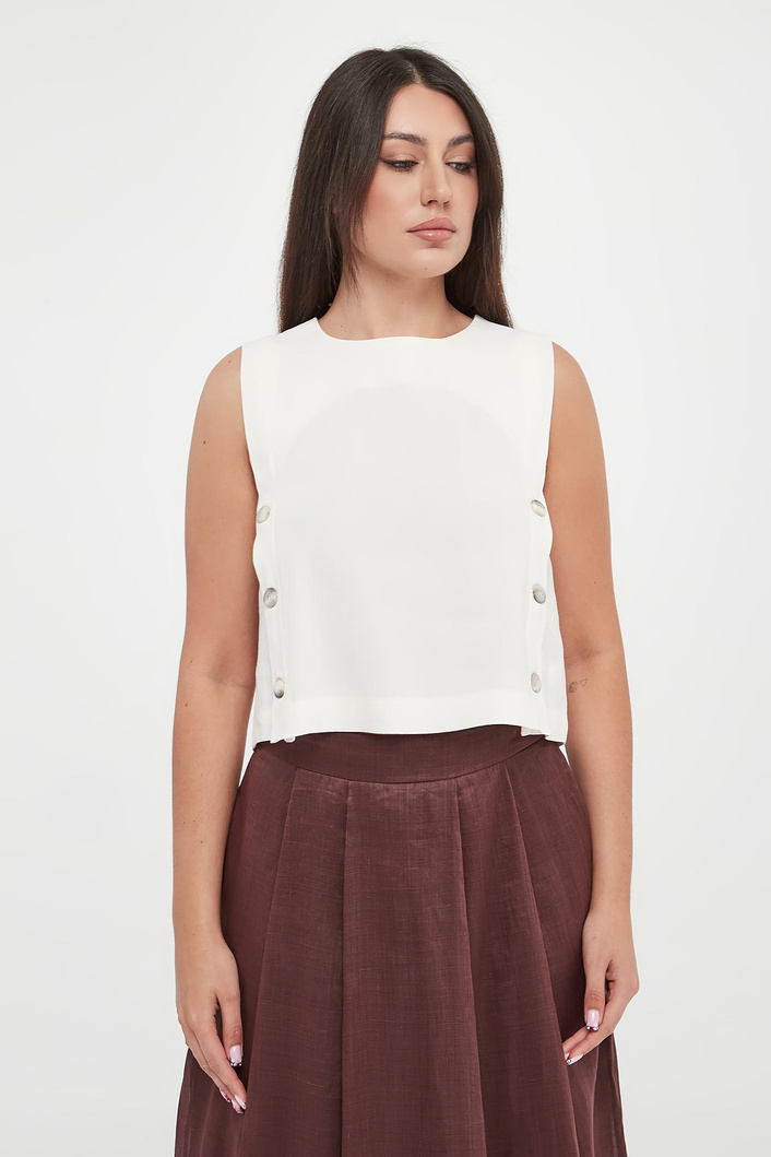 Top damski lniany Unione MARELLA MONOCHROME