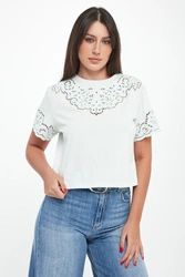 T-shirt damski ażurowy TWINSET