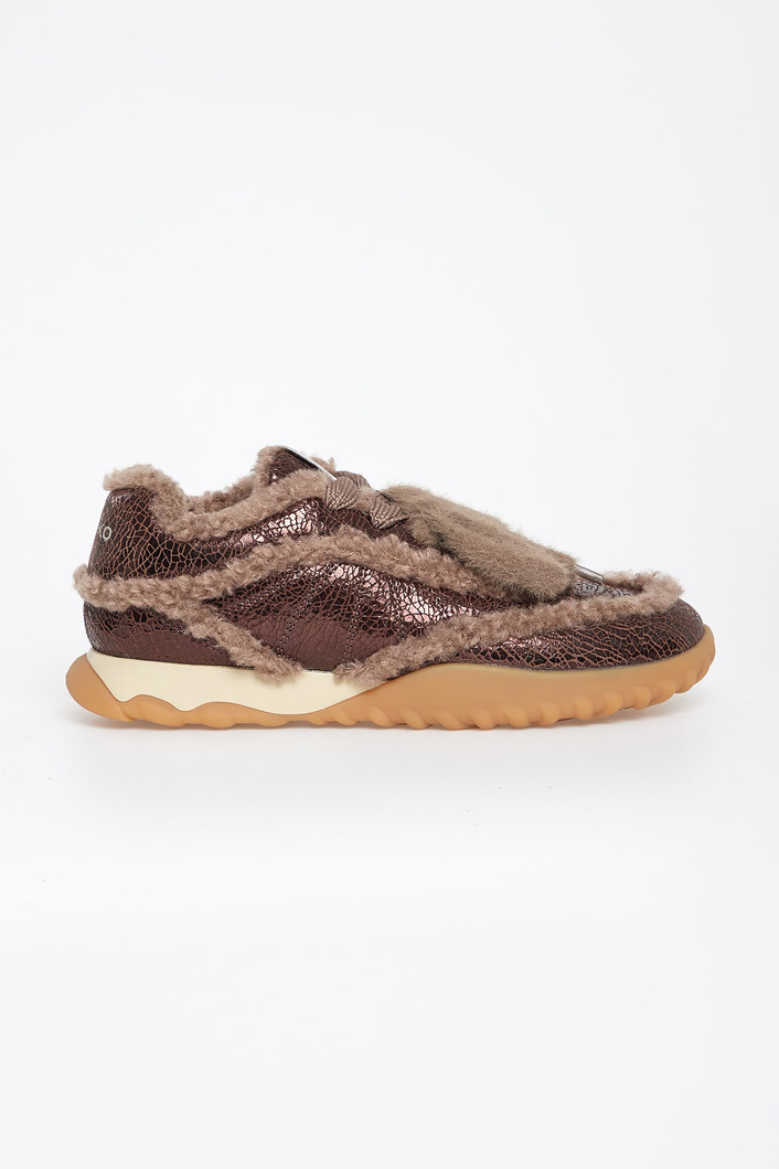 Sneakersy damskie z futerkiem PINKO