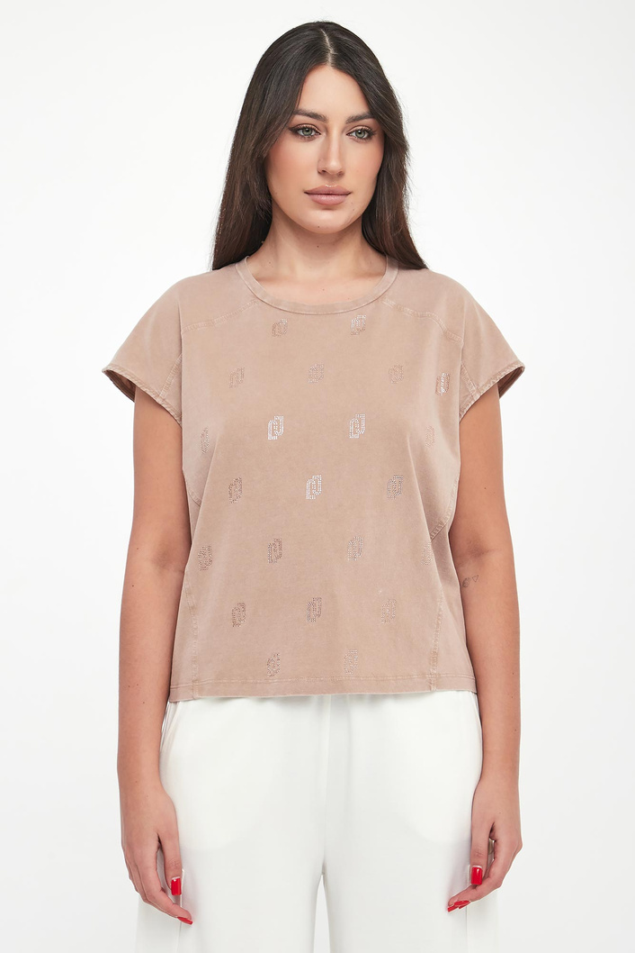 T-shirt damski z cyrkoniami LIU JO
