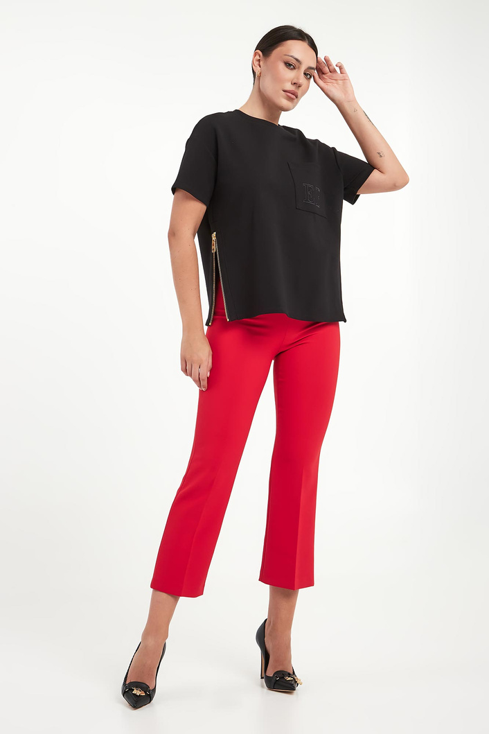 T-shirt damski z kieszenią ELISABETTA FRANCHI