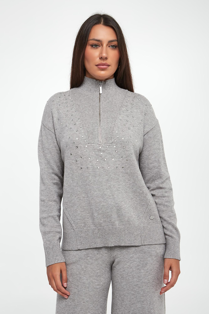 Sweter damski z kryształkami JOSEPH RIBKOFF