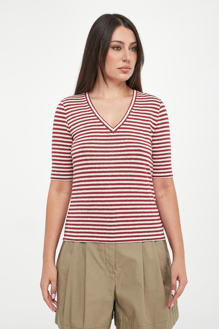 T-shirt damski lniany Opzione WEEKEND MAX MARA