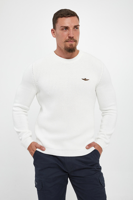 Sweter męski z logo AERONAUTICA MILITARE