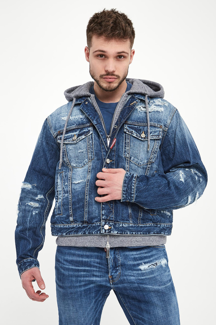 Kurtka męska jeansowa z kapturem DSQUARED2