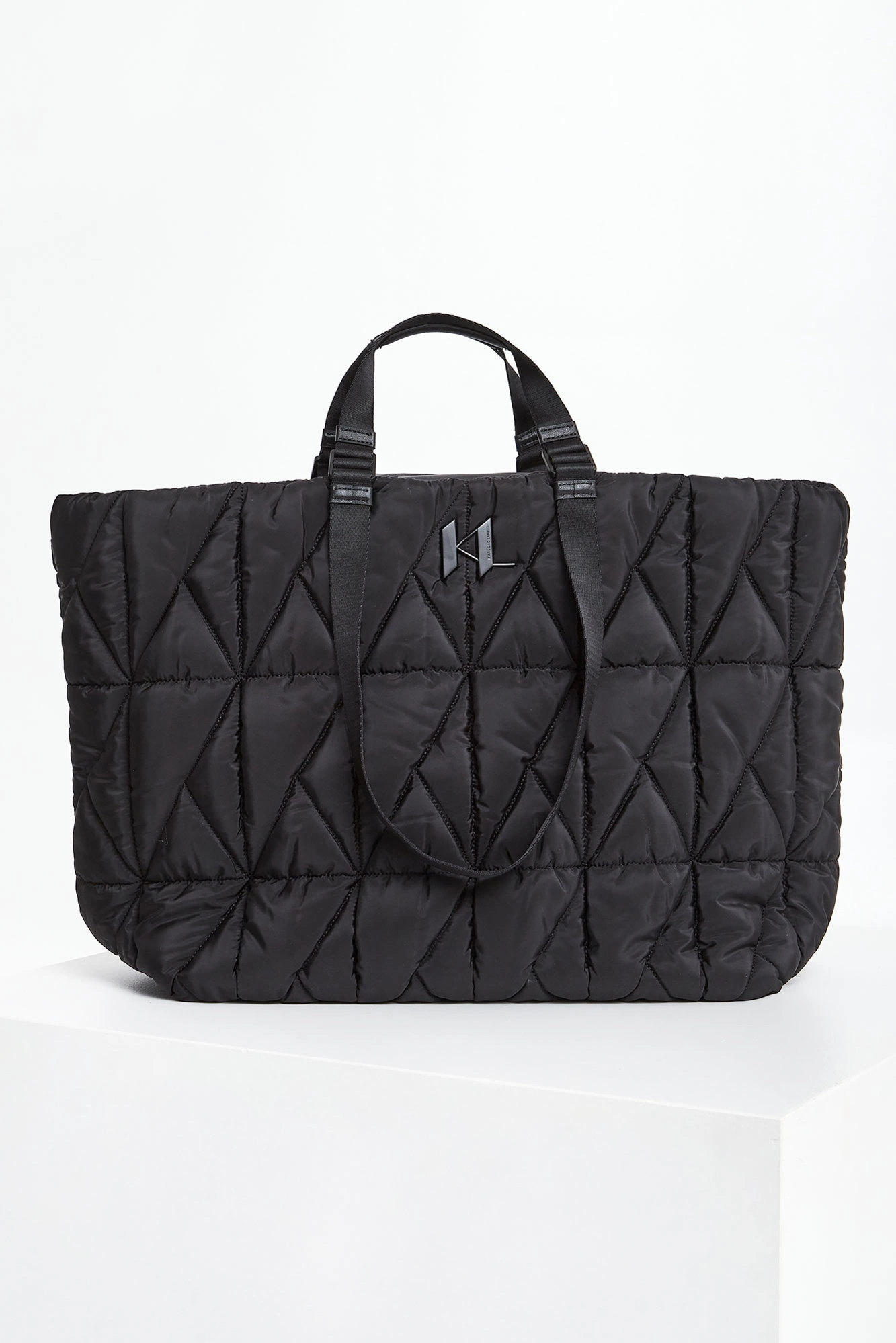 Torebka shopper pikowana KARL LAGERFELD Czarny 226W3095/A999