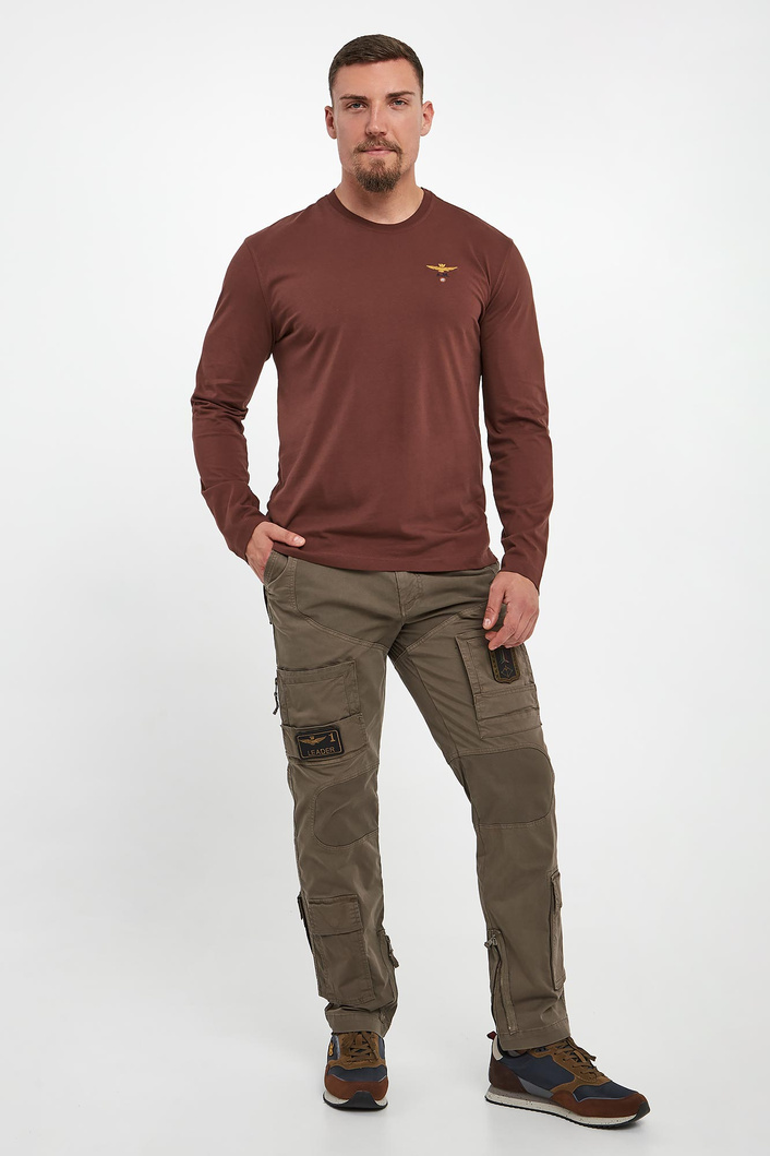Longsleeve męski z logo AERONAUTICA MILITARE