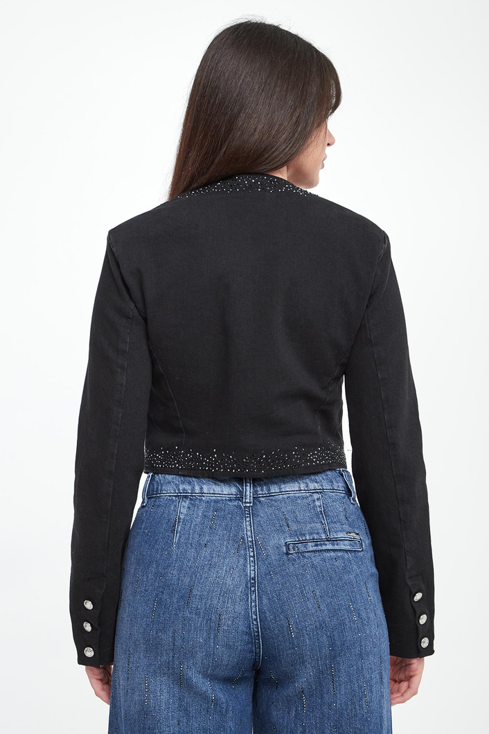 Kurtka jeansowa damska z kryształkami LIU JO