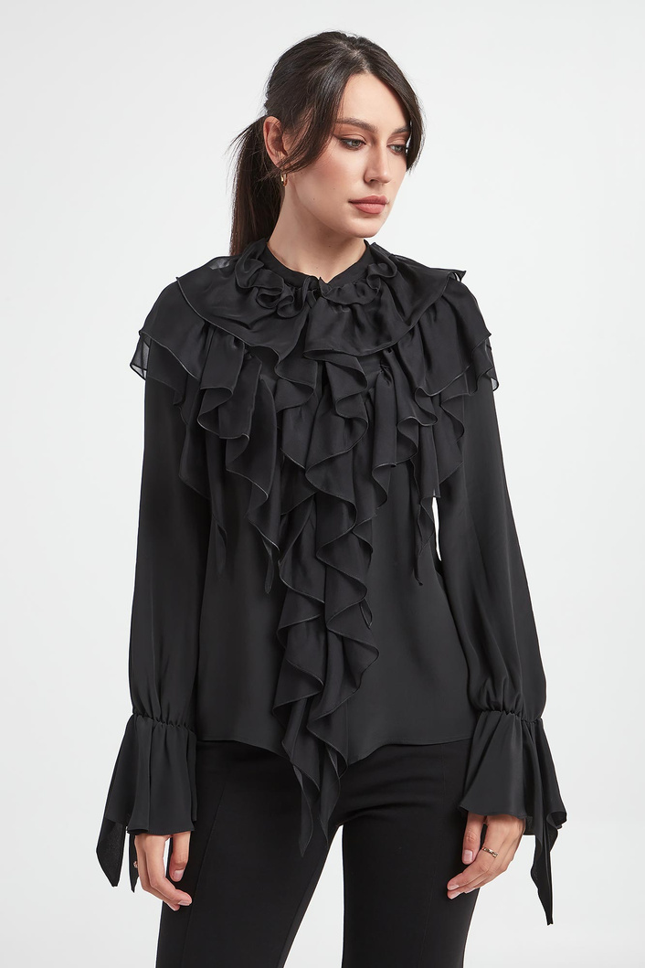 Bluzka damska z żabotem Raggio PINKO