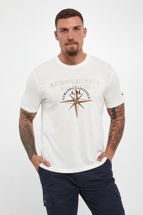 T-shirt męski z logo AERONAUTICA MILITARE