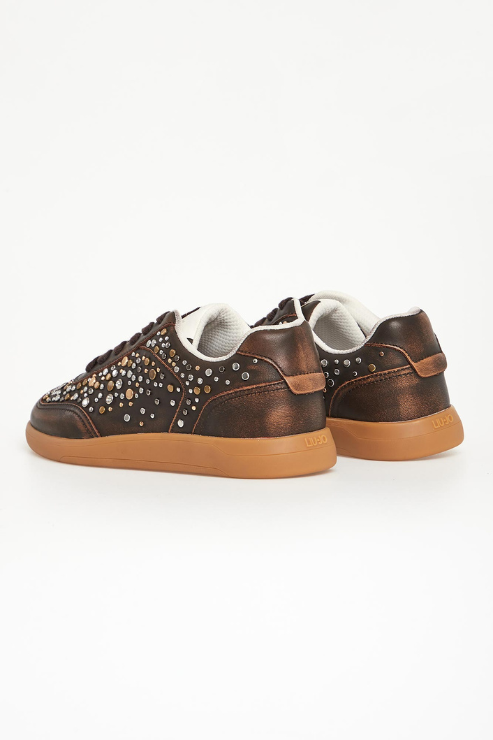 Sneakersy damskie skórzane z dżetami Connor 06 LIU JO