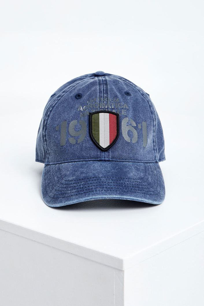 Czapka z daszkiem męska jeansowa AERONAUTICA MILITARE