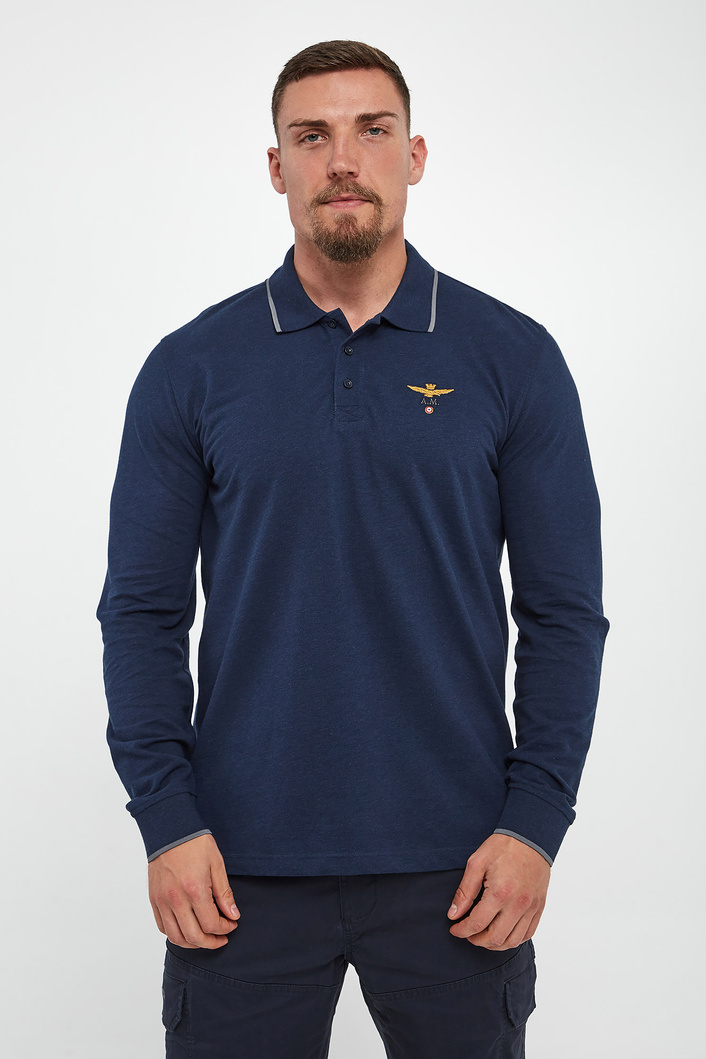 Longsleeve męski polo AERONAUTICA MILITARE