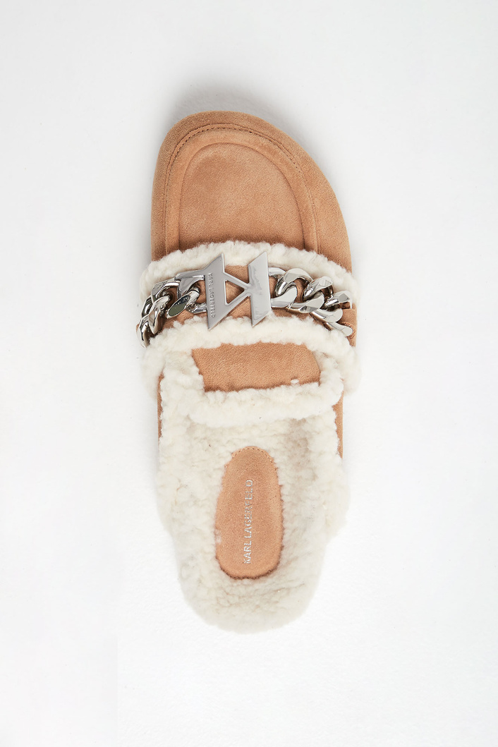 Klapki zamszowe KARL LAGERFELD