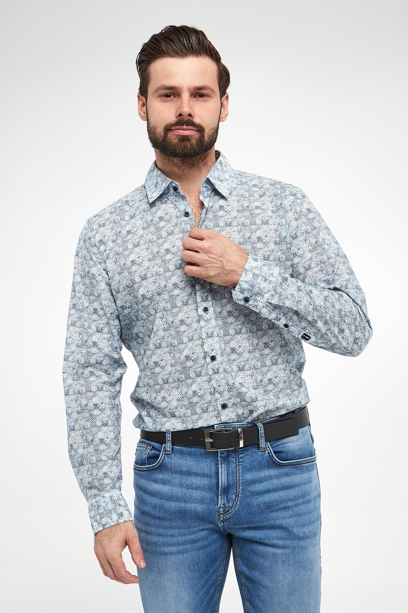 Koszula męska Hanson3-W JOOP! JEANS Niebieski  Regular