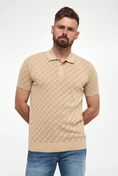 Polo męskie z dzianiny ażurowej KARL LAGERFELD