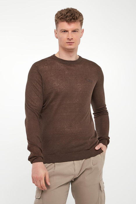 Sweter męski lniany AERONAUTICA MILITARE