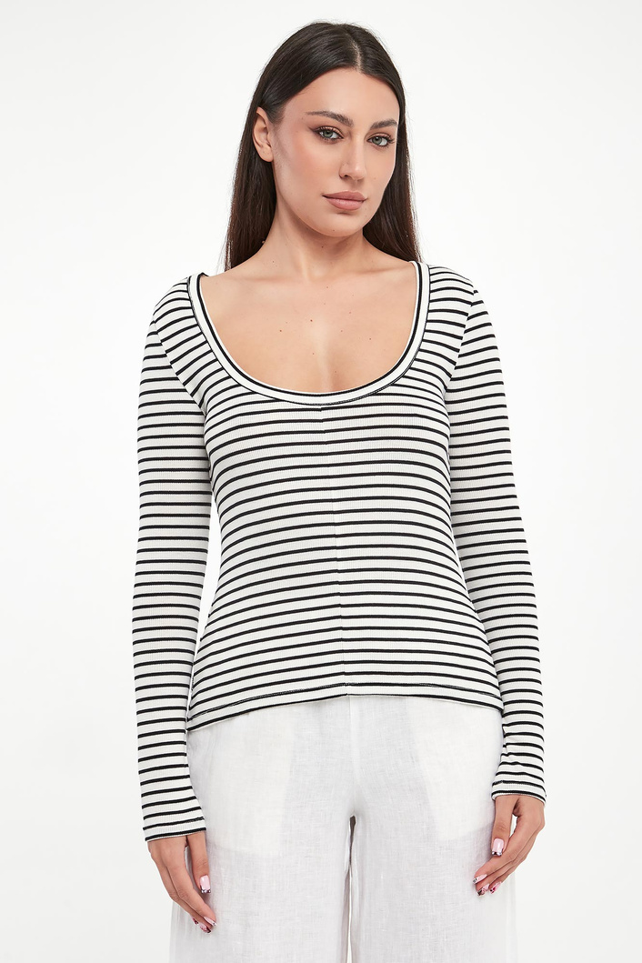 Longsleeve damski w paski Faro ECOALF