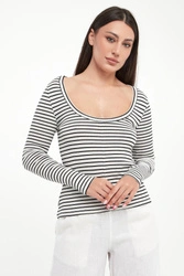 Longsleeve damski w paski Faro ECOALF