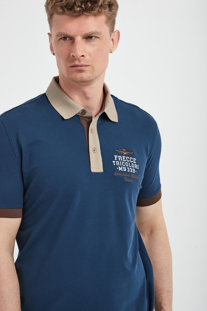 Polo męskie z haftem AERONAUTICA MILITARE