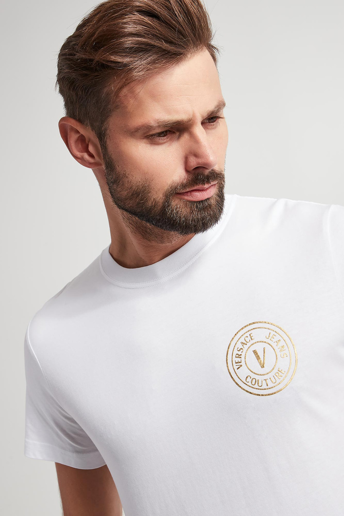  T-shirt męski z logo VERSACE JEANS COUTURE