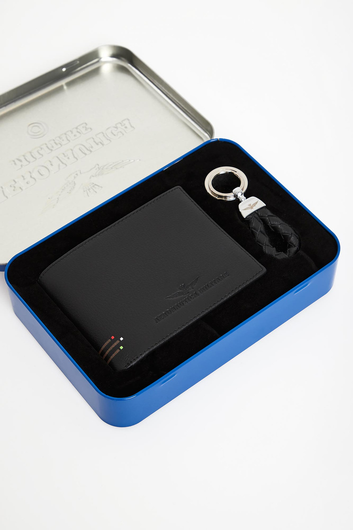 Komplet portfel + brelok męski skórzany AERONAUTICA MILITARE