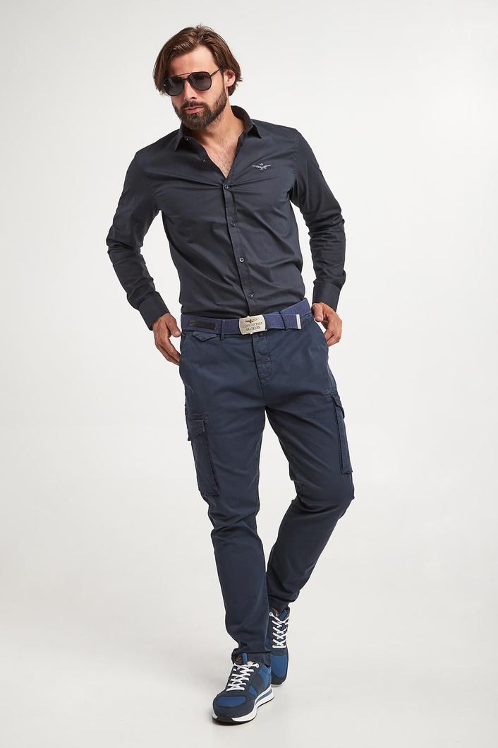 Koszula męska popelinowa AERONAUTICA MILITARE