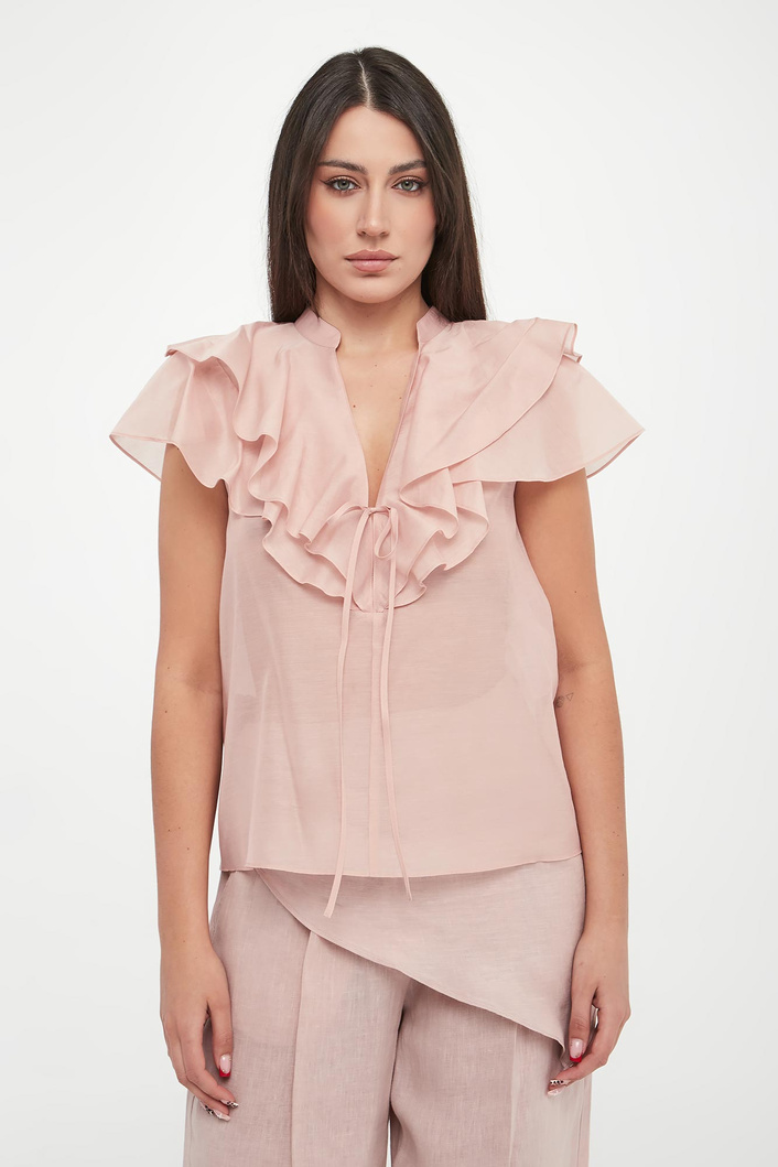 Top damski z jedwabiem Faraone MARELLA MONOCHROME