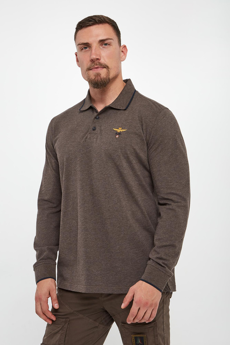 Longsleeve męski polo AERONAUTICA MILITARE